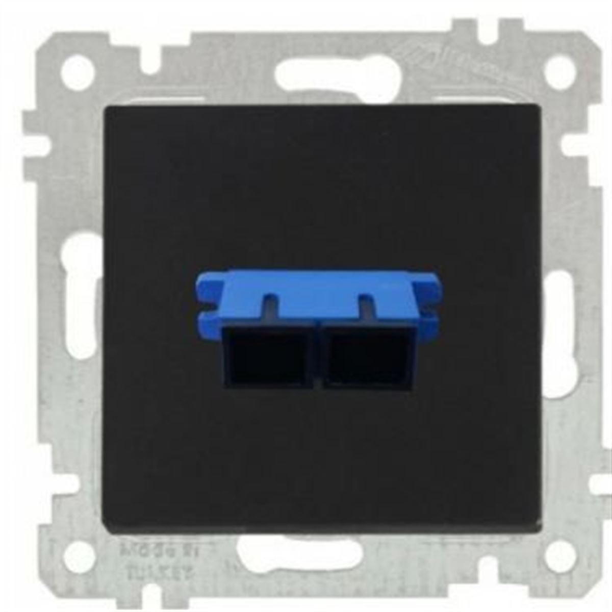 RİTA MEK TUŞ 2 ÇIKIŞLI FİBER OPTİK PRİZ SİYAH 1